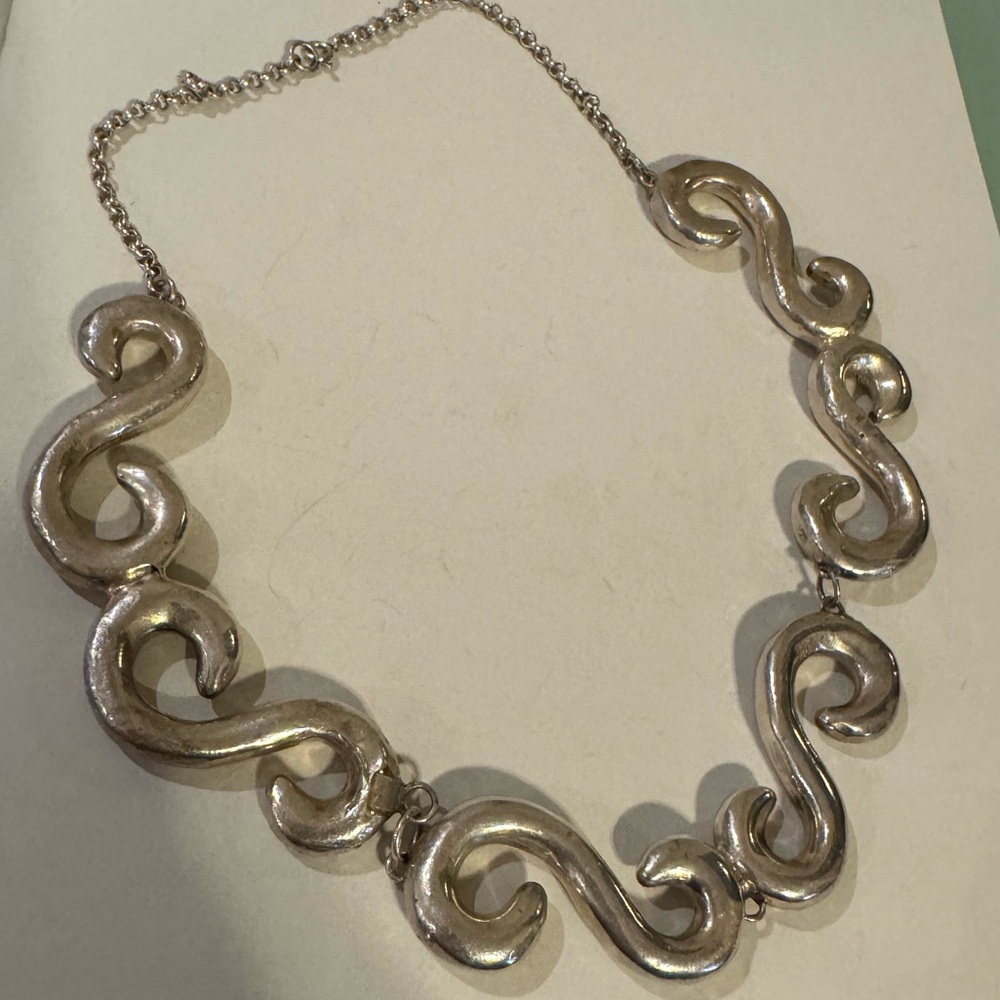18" Sterling Silver Heavy Riveted Necklace 37.3g